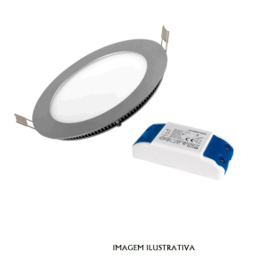 LED-DW225-R/WH-SH Painel LED Redondo (Aço Escovado) Ø22,5cm 18W branco frio