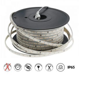 LED2345 Rolo 50 mts fita LED 220Vac SMD2835 Bergamo 12W/m IP65 6000K