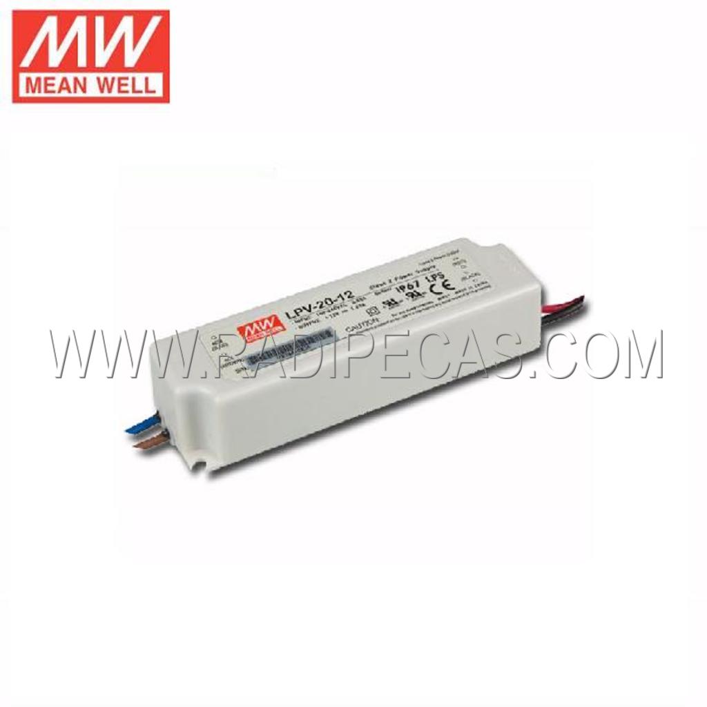 LPV20-12 FONTE ALIM.LEDS TENSÃO 12V 1.67A 20W IP67