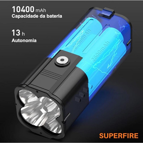 M20 Lanterna 4x18W 6000lm IP44 SUPERFIRE - Image 2