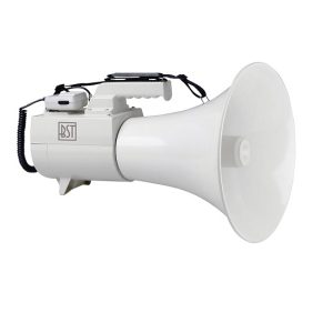 MEGA-PRO60 Megafone 45W c/ microfone removível MP3 12V USB/SD 2 alertas BST