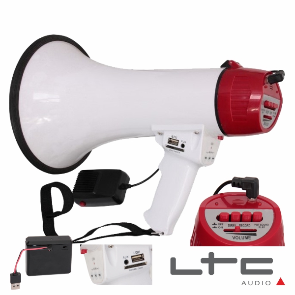 MEGA35USB Megafone 35W bateria recarregavel REC MIC USB - LTC -