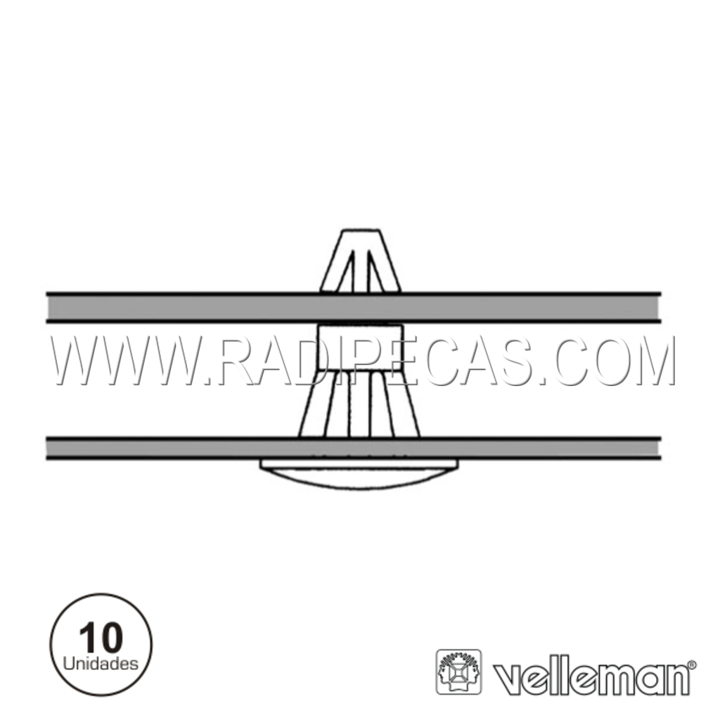 MMP303 ESPAÇADOR PLASTICO 4x6 mm - SNAP-IN - SACO 10 PCS