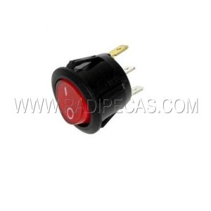 MS098 Interruptor tecla redondo c/ luz 6A 250v ( 20mm )
