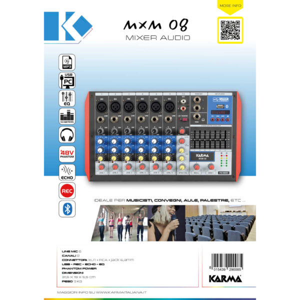 MXM08 Mesa Mistura 8 Canais USB/Bluetooth KARMA - Image 3