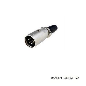 O140/4M FICHA CANON ( XLR ) MACHO 4 pinos para cabo