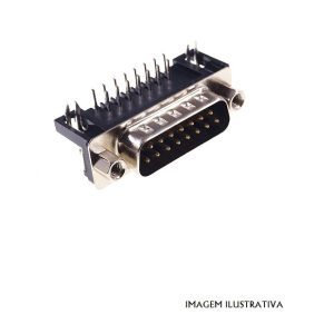 O1500CI FICHA MACHO D 15 PINOS CIRCUITO IMPRESSO