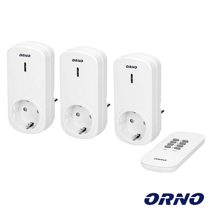 OR-GB-417(GS) Conjunto 3 Tomadas Elétricas C/ Comando S/ Fios ORNO