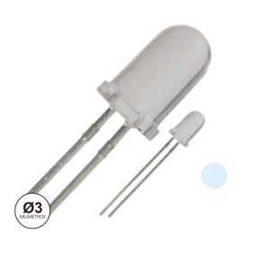 OSW5YK34E2A LED 3mm branco frio 330÷500mcd 140° plano 2,9÷3,6V