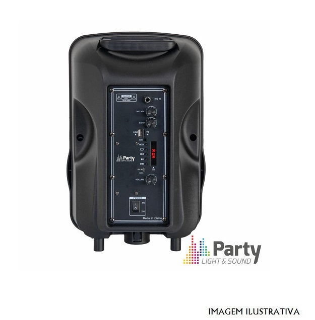 PARTY-MOBILE8-SET Coluna amplific. 8p. USB/BT/Bateria com suporte +micro c/fio - Image 2