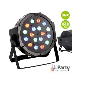 PARTY-PAR181 Projetor Par C/ 18 LEDS 1W RGB DMX Mic PARTY