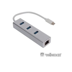 PCMP202 HUB USB-C C/ 3X USB 3.0 / 1X RJ45 VELLEMAN