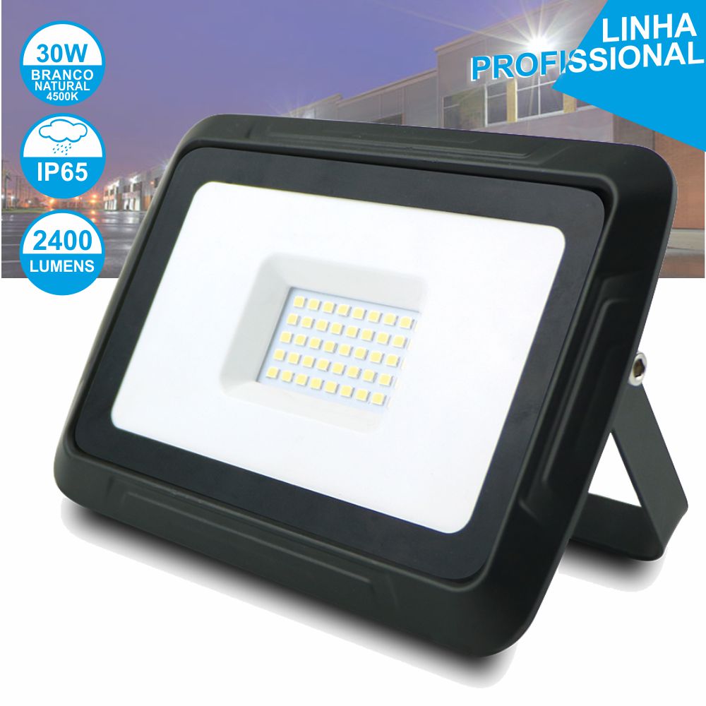 PROXIM30NW Projector Led ,slim 30w bra.natural 4500k 2400lm preto