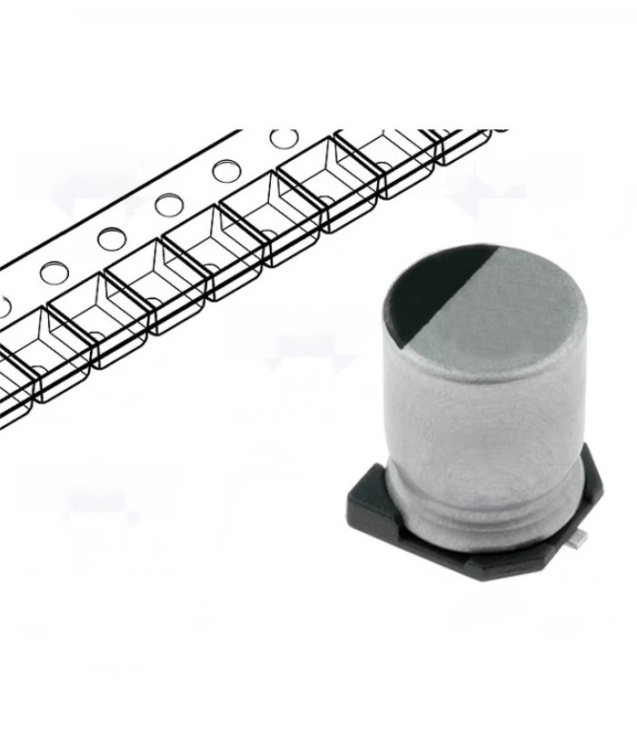 RC1C107M6L006VR Condensador: eletrolíticos; SMD; 100uF; 16VDC; Ø6,3x5,8mm; ±20%