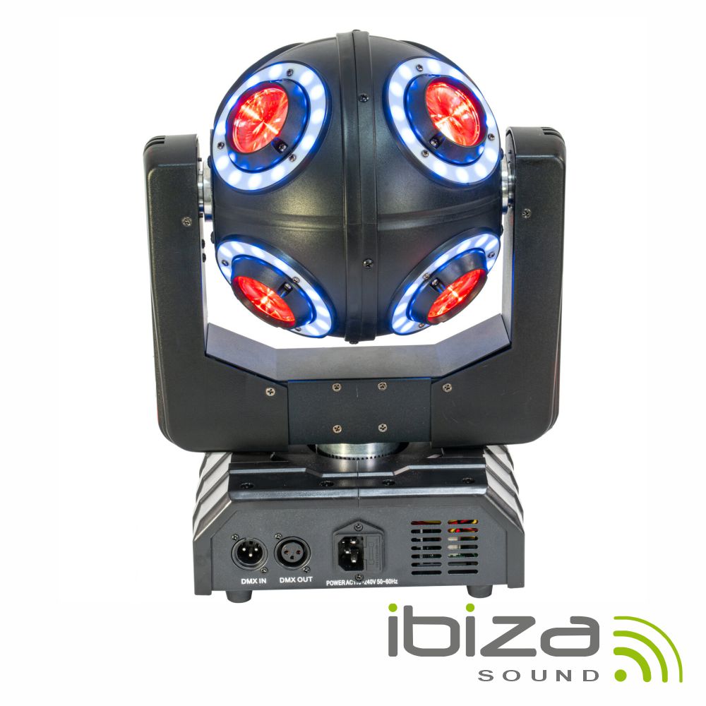 SATURNE Moving Head 4em1 8 Anéis LED E 8 LEDS 10W RGBW DMX IBIZ