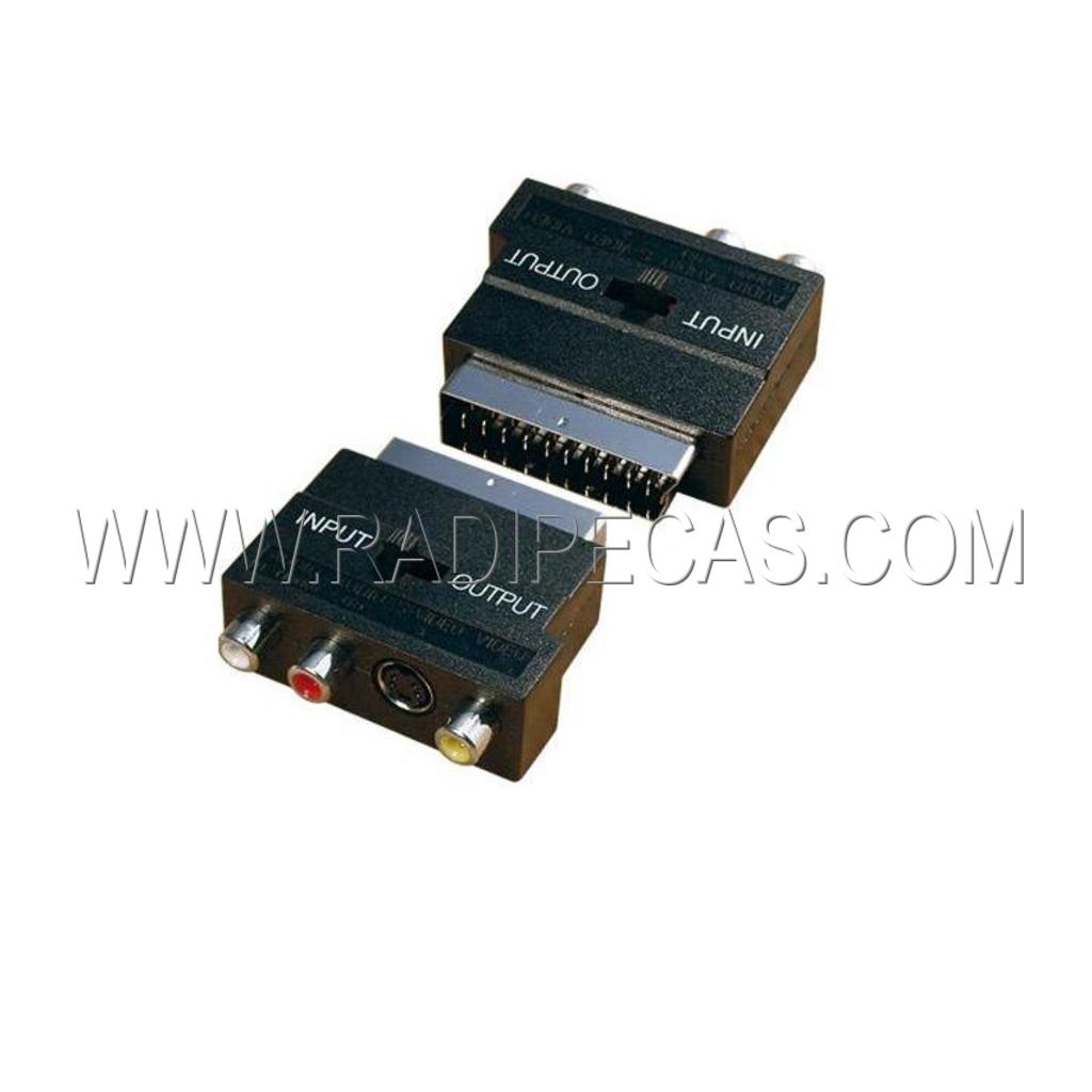 SCART-56 FICHA ADAP.SCART/RCA IN-OUT SVHS