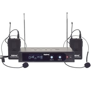 SET6252LAV.A Microfone Cabeça s/ Fios (2 unid) + Receptor VHF 203/216MHz KARMA