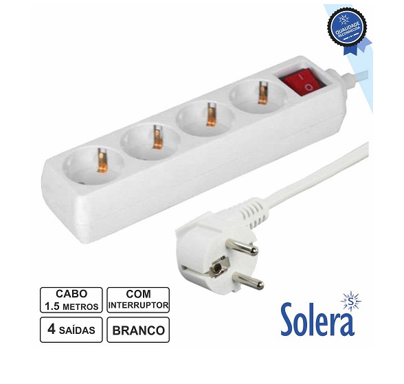 SLR-V914IL Extensão elect.4 vias 1.5mt com interruptor