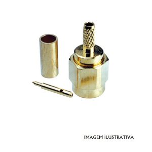 SMA8 FICHA REVERSE SMA MACHO, CRAVAR, GOLD , RG174