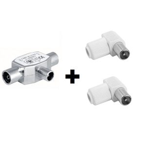 T-MFF+2M Kit ficha T coaxial 1 macho/2 femeas + 2 fichas machos