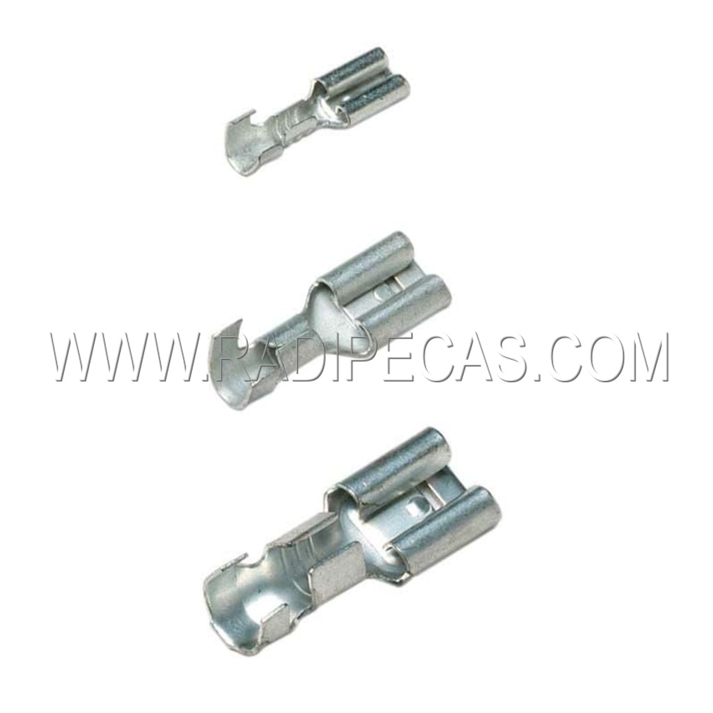 T1132 TERMINAL FEMEA TIPO FAST ON 6.3mm NAO ISOLADO c/travao