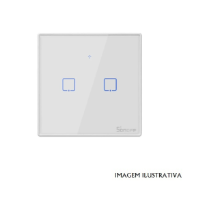 T1EU2C Interruptor de Parede Táctil Duplo Wi-Fi Remoto - Sonoff