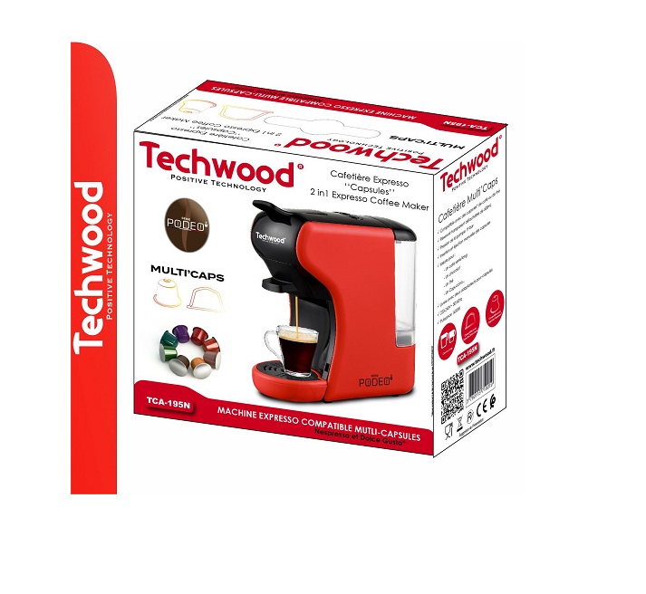 TCA-195N Máquina Café 1450W Cápsulas Nespresso/Dolce Gusto - Image 3