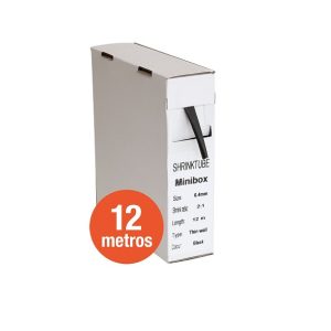 TER105 Caixa com 12mts manga retrátil preta 6.4mm