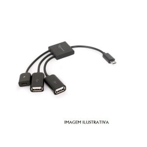 UHB-OTG-02 CABO MICRO USB MACHO / FEMEA 2X USB A