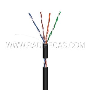 UTP9045 BOBINE 100mts CABO UTP RIGIDO CAT5E PRETO P/ EXTERIOR