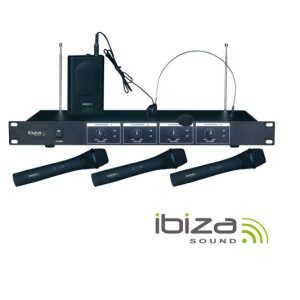 VHF4 Central microfone s/fios 4 canais VHF 201.1/207.5MHZ IBIZA