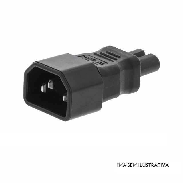 VLEP11910B Ficha Adap. Tripolar Macho (IEC-320-C14) - Ficha Tipo 8 Macho (IEC-320-C7)