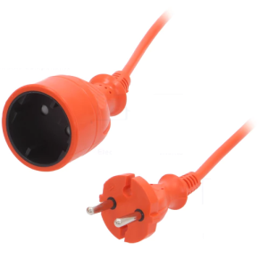 W-01527 Extensão electrica macho / femea laranja 15m 10A