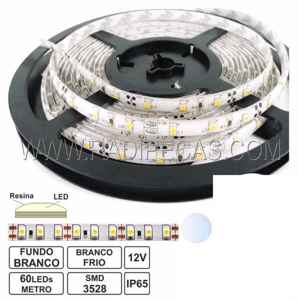 WHIP44300-3528 Fita de led 4.8w/mt branco frio 3528 6000k ip44