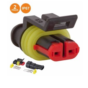 WTWSS2X2 FICHA AUTOMOTIVA AMP 2 PINOS SUPERSEAL 1.5 C/ TERMINAIS IP67