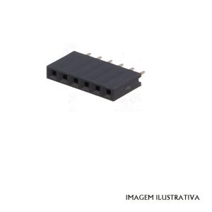 ZL262-6SG Ficha 6 pinos fêmea simples 2,54mm p/ ARDUINO