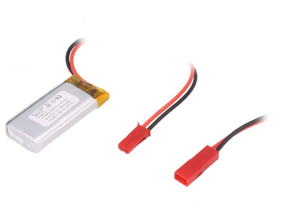 ACCU-LP852040/CL Bateria Li-Po 3,7V 620mAh fios,conectores JST SYR-02T 8.5x20x40mm
