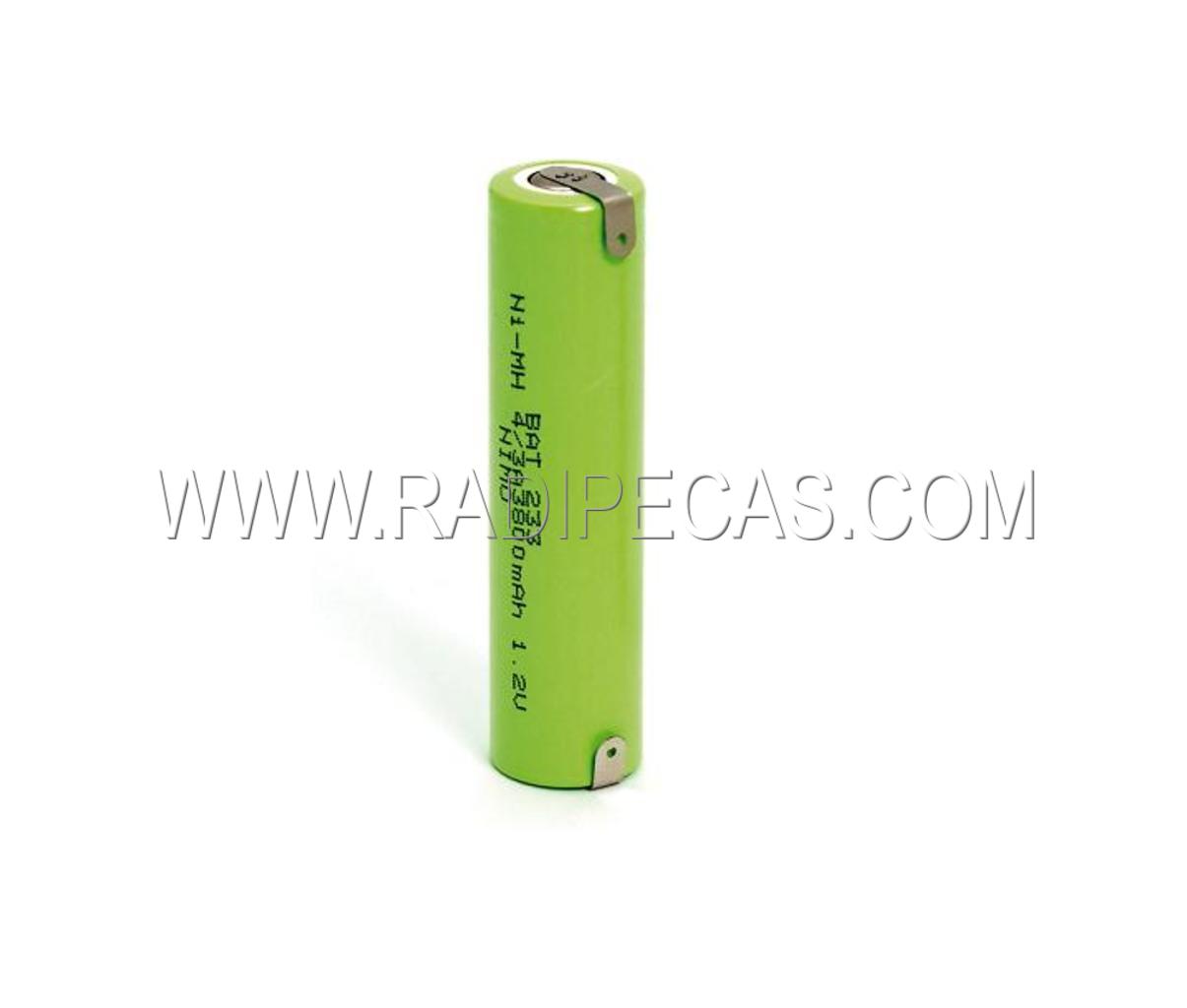BAT233 BATERIA 1.2V 3.8Ah 4/3A NIMH COM TERMINAIS