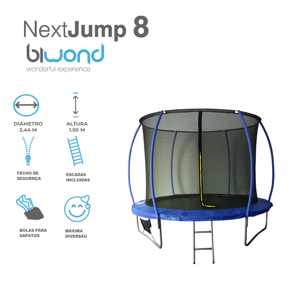 BW0052 Trampolim Nextjump 8 com 2.44m - Azul - Biwond - Image 6