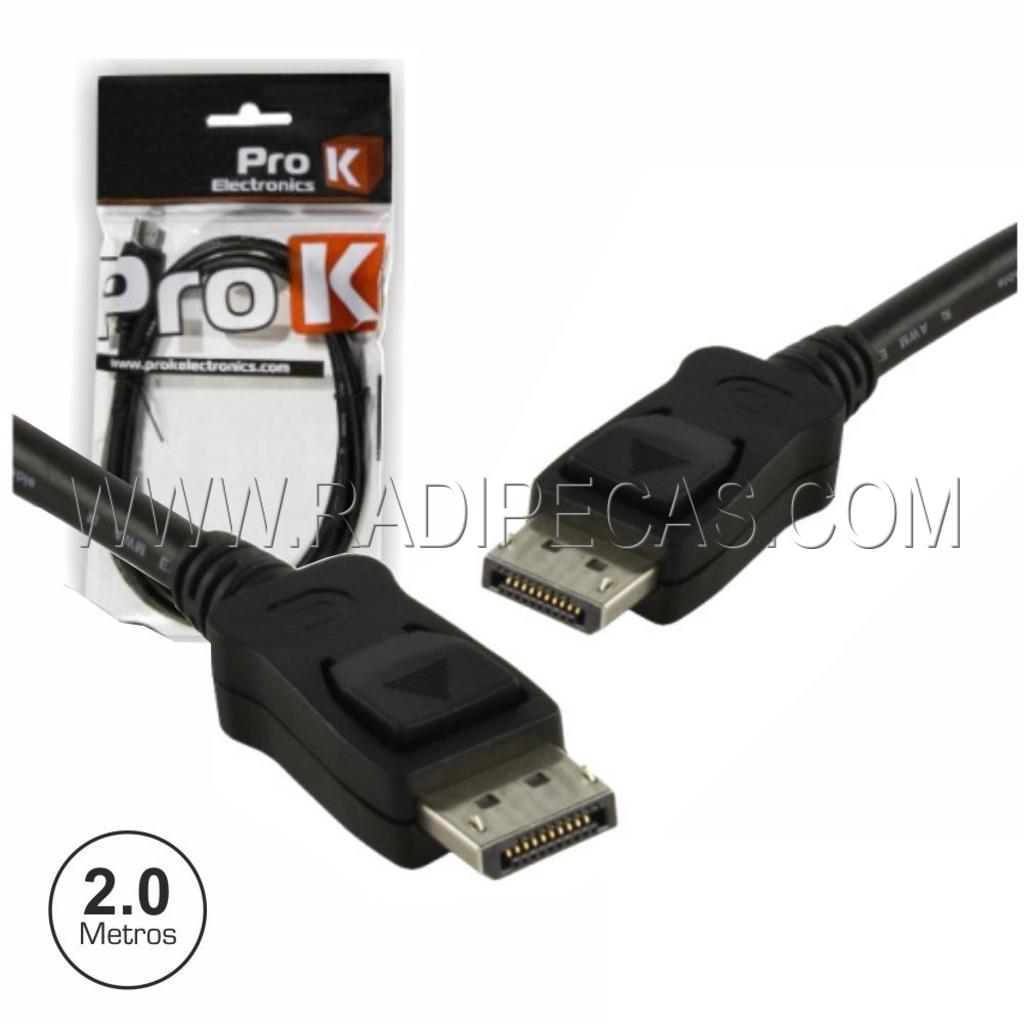 CDISPLAY02A CABO DISPLAYPORT MACHO / MACHO PRETO 2M PROK