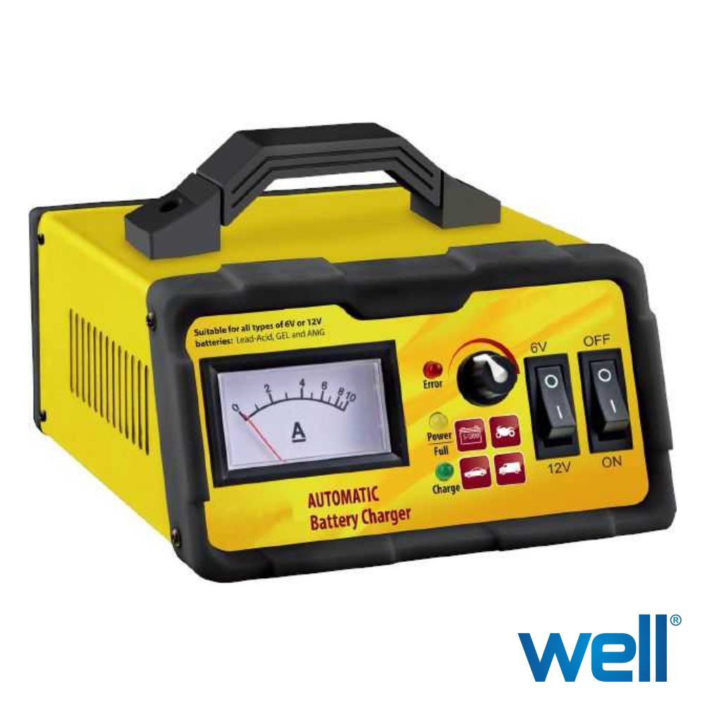 CHAR-CAR-10611-WL Carregador De Bateria mota /carro 6 e 12v 10A