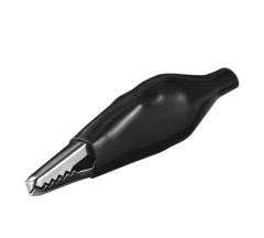 O117PP PINÇA CROCODILO ISOLADA Preta 27mm ( CADA )