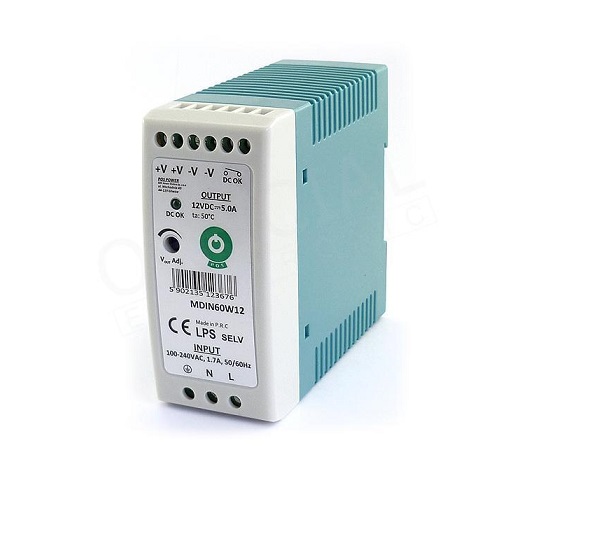 DIN60W12 Fonte Alimentação DIN 12VDC 5A 60W
