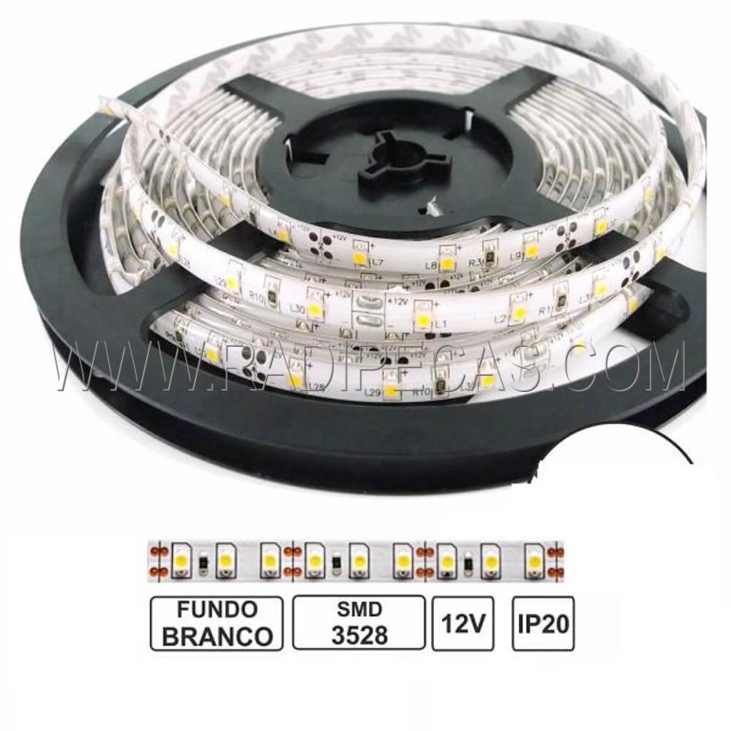 FL3528/4K Fita de led 3528 12v 4.8w ip44 4000k ( branco natural)