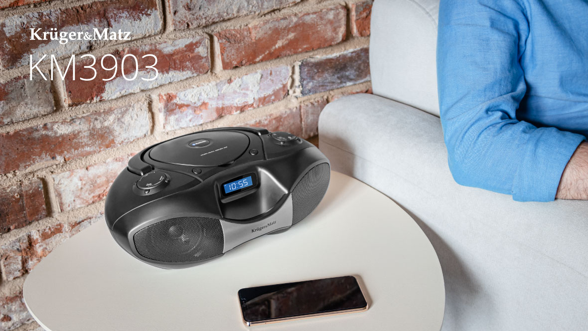 KM3903 Rádio Portátil FM C/ Leitor CD e Bluetooth KRUGER MATZ - Image 4