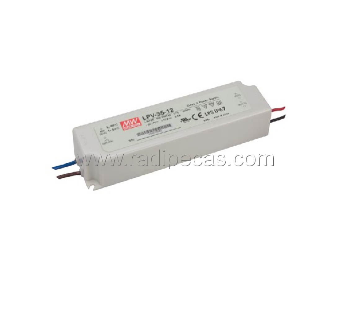 LPV35-12 FONTE ALIM.LEDS TENSÃO 12V 3A 36W IP67