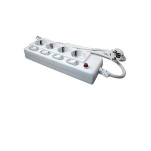 MEL051 Extensão elect. 4 vias 1.5mt ( 3x1.5mm) c/ 4 interruptores