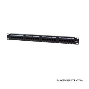 NP0004 PATCH PANEL 19P 1U 24 PORTAS CAT6 PRETO