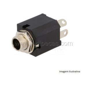 O36PAI FICHA JACK 6.5MM MONO FEM.PAINEL COM INTERRUPTOR