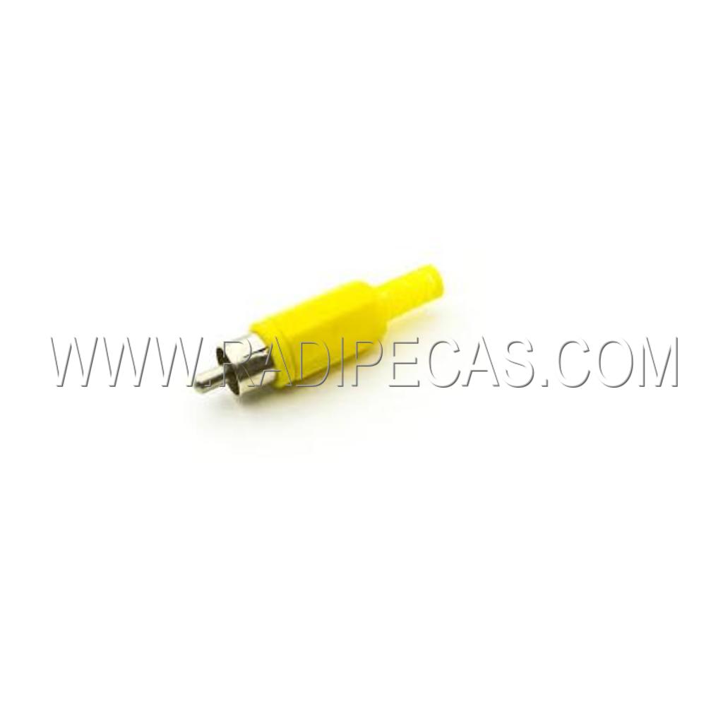 O60AM FICHA RCA MACHO PLASTICO - amarelo